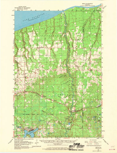 United States Geological Survey Brule, WI (1961, 62500-Scale) digital map