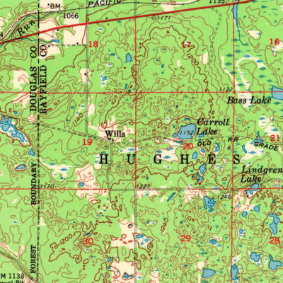 United States Geological Survey Brule, WI (1961, 62500-Scale) digital map