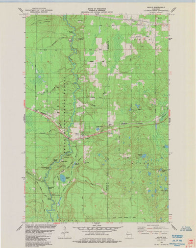 United States Geological Survey Brule, WI (1984, 24000-Scale) digital map
