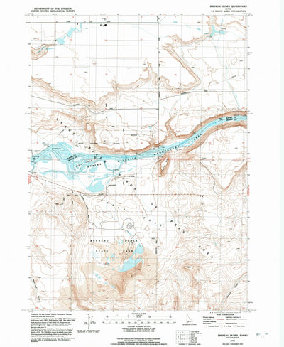 United States Geological Survey Bruneau Dunes, ID (1992, 24000-Scale) digital map