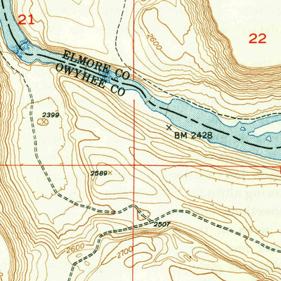 United States Geological Survey Bruneau, ID (1948, 24000-Scale) digital map