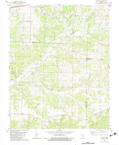 United States Geological Survey Bruner, MO (1982, 24000-Scale) digital map