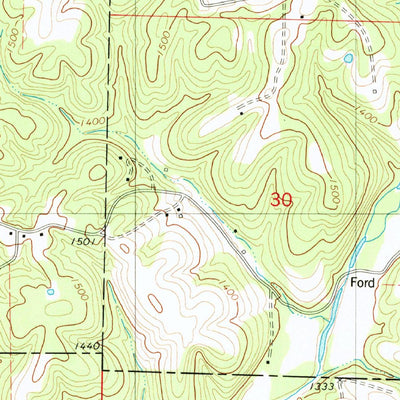 United States Geological Survey Bruner, MO (1982, 24000-Scale) digital map