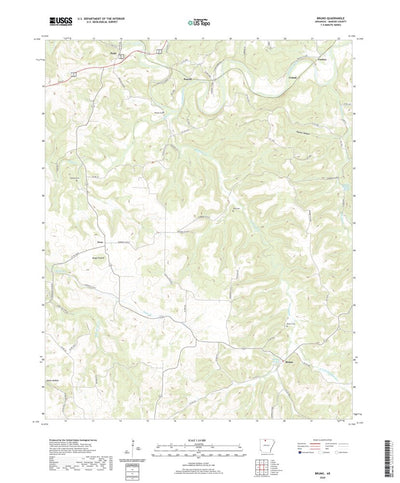 United States Geological Survey Bruno, AR (2020, 24000-Scale) digital map