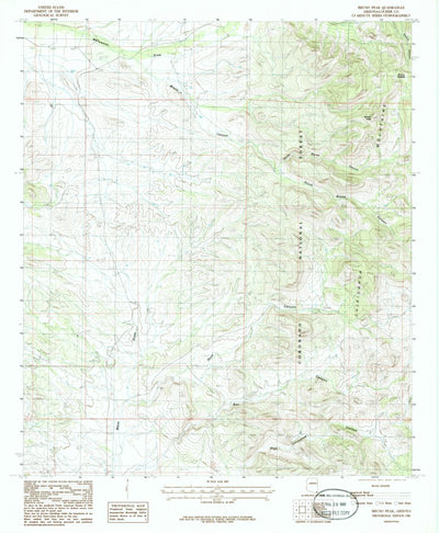 United States Geological Survey Bruno Peak, AZ (1986, 24000-Scale) digital map