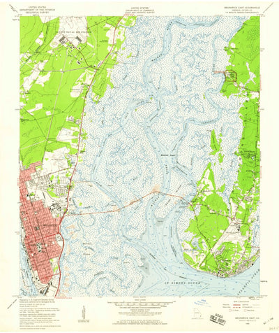 United States Geological Survey Brunswick East, GA (1956, 24000-Scale) digital map