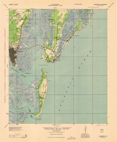 United States Geological Survey Brunswick, GA (1945, 62500-Scale) digital map