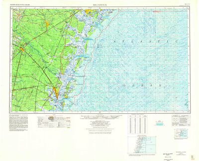 United States Geological Survey Brunswick, GA (1956, 250000-Scale) digital map