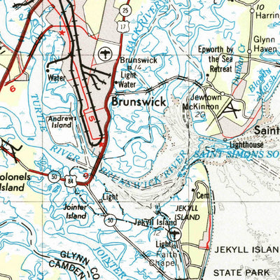 United States Geological Survey Brunswick, GA (1978, 250000-Scale) digital map