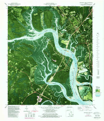 United States Geological Survey Brunswick West, GA (1979, 24000-Scale) digital map