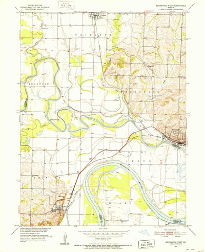 United States Geological Survey Brunswick West, MO (1951, 24000-Scale) digital map