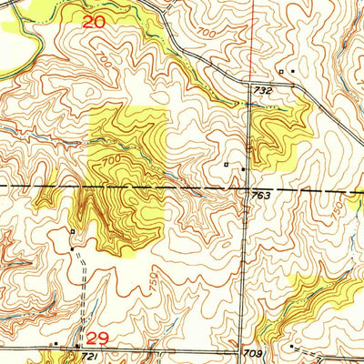 United States Geological Survey Brunswick West, MO (1951, 24000-Scale) digital map