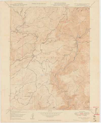 United States Geological Survey Brush Creek, CA (1949, 24000-Scale) digital map