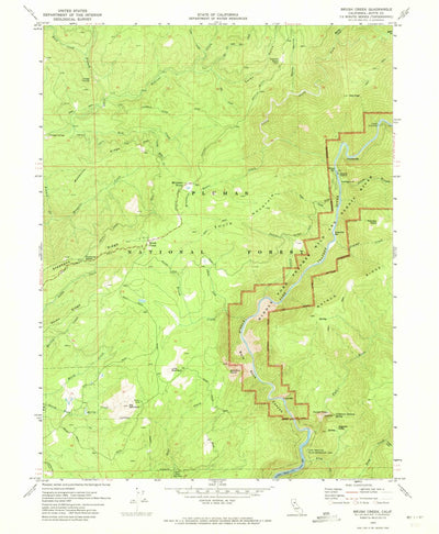United States Geological Survey Brush Creek, CA (1970, 24000-Scale) digital map