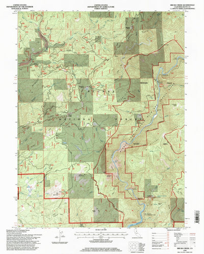 United States Geological Survey Brush Creek, CA (1994, 24000-Scale) digital map