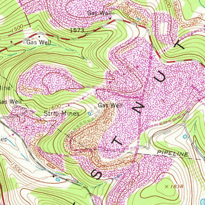United States Geological Survey Brush Valley, PA (1963, 24000-Scale) digital map