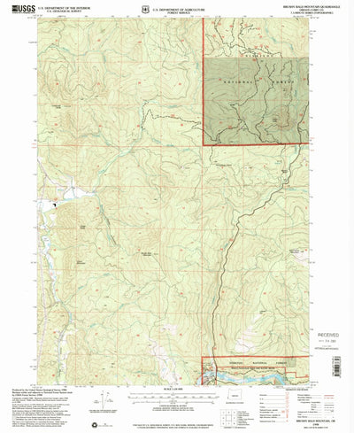 United States Geological Survey Brushy Bald Mountain, OR (1998, 24000-Scale) digital map