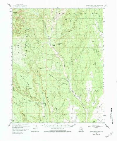 United States Geological Survey Brushy Basin Wash, UT (1957, 62500-Scale) digital map