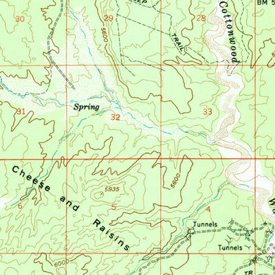 United States Geological Survey Brushy Basin Wash, UT (1957, 62500-Scale) digital map