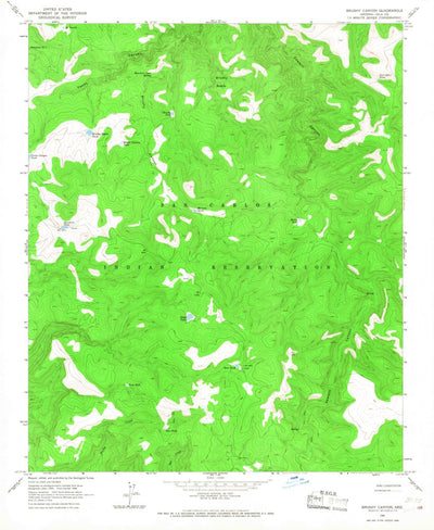 United States Geological Survey Brushy Canyon, AZ (1966, 24000-Scale) digital map