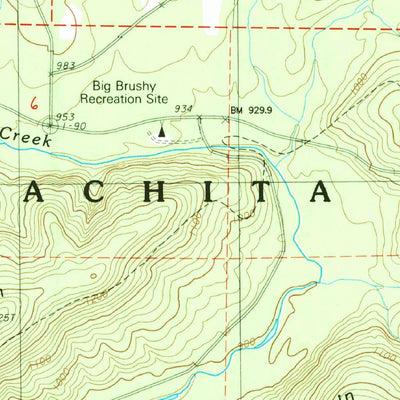 United States Geological Survey Brushy Creek Mountain, AR (1985, 24000-Scale) digital map