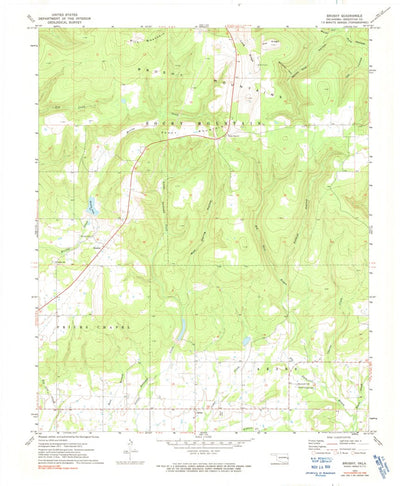 United States Geological Survey Brushy, OK (1973, 24000-Scale) digital map
