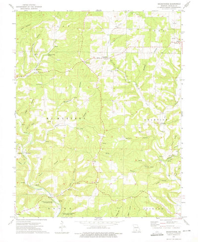 United States Geological Survey Brushyknob, MO (1973, 24000-Scale) digital map