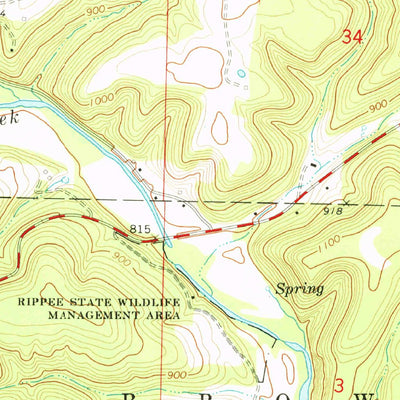 United States Geological Survey Brushyknob, MO (1973, 24000-Scale) digital map