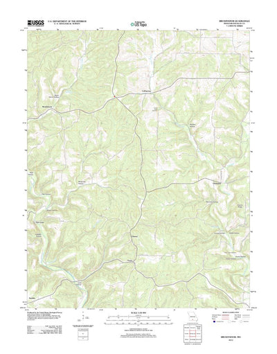 United States Geological Survey Brushyknob, MO (2012, 24000-Scale) digital map