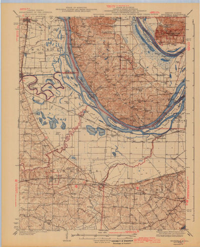 United States Geological Survey Brussels, IL-MO (1943, 62500-Scale) digital map