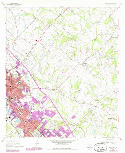 United States Geological Survey Bryan East, TX (1962, 24000-Scale) digital map