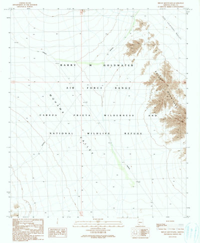 United States Geological Survey Bryan Mountains, AZ (1990, 24000-Scale) digital map