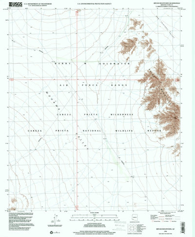 United States Geological Survey Bryan Mountains, AZ (1996, 24000-Scale) digital map