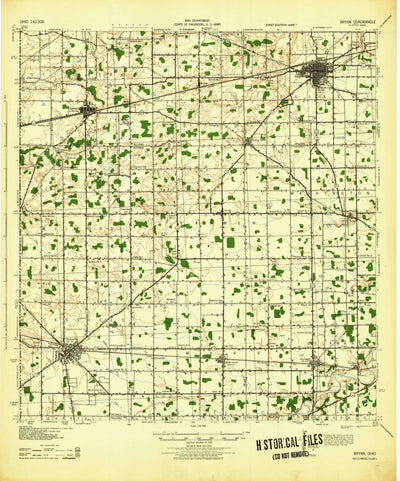 United States Geological Survey Bryan, OH (1943, 62500-Scale) digital map