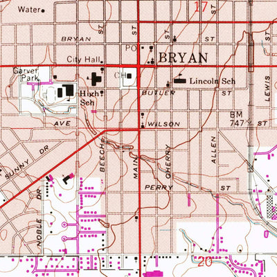 United States Geological Survey Bryan, OH (1960, 24000-Scale) digital map
