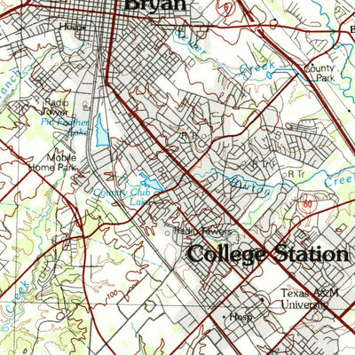 United States Geological Survey Bryan, TX (1993, 100000-Scale) digital map