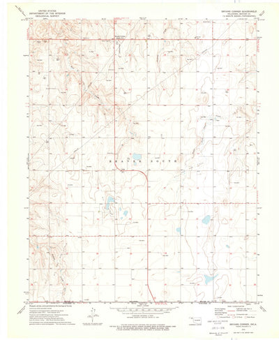United States Geological Survey Bryans Corner, OK (1973, 24000-Scale) digital map