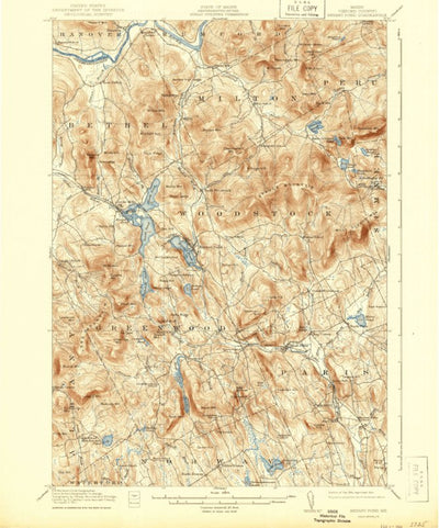 United States Geological Survey Bryant Pond, ME (1914, 62500-Scale) digital map