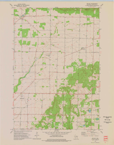 United States Geological Survey Bryant, WI (1973, 24000-Scale) digital map