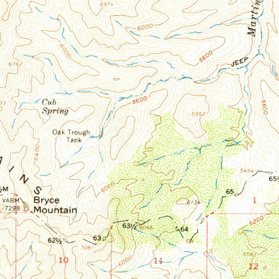 United States Geological Survey Bryce Mountain, AZ (1962, 62500-Scale) digital map