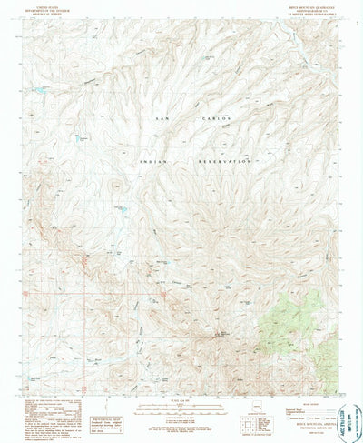 United States Geological Survey Bryce Mountain, AZ (1989, 24000-Scale) digital map