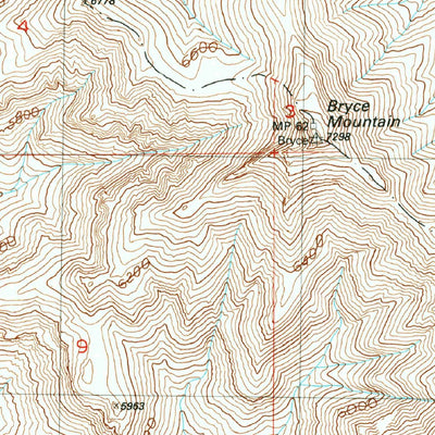 United States Geological Survey Bryce Mountain, AZ (1989, 24000-Scale) digital map