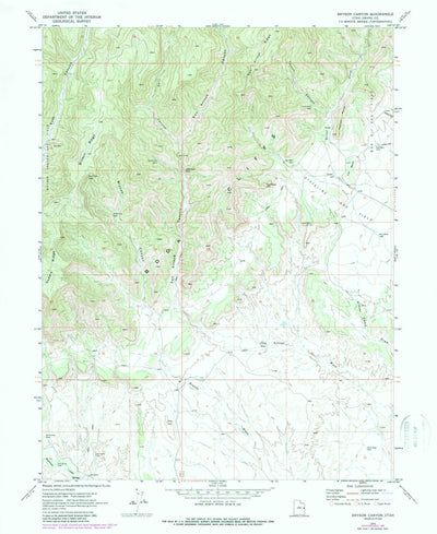 United States Geological Survey Bryson Canyon, UT (1970, 24000-Scale) digital map