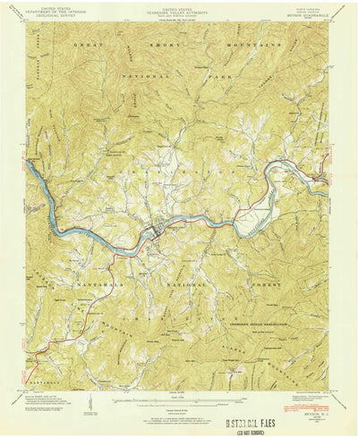 United States Geological Survey Bryson City, NC (1940, 24000-Scale) digital map