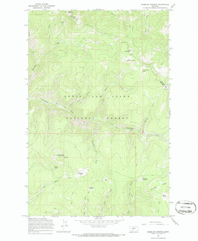 United States Geological Survey Bubbling Springs, MT (1967, 24000-Scale) digital map