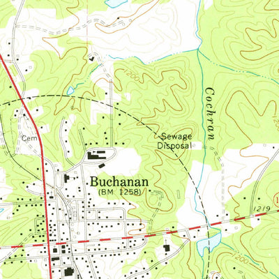 United States Geological Survey Buchanan, GA (1973, 24000-Scale) digital map