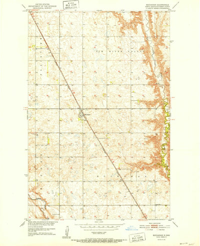 United States Geological Survey Buchanan, ND (1952, 24000-Scale) digital map