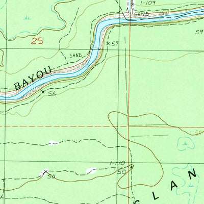 United States Geological Survey Buck Island, MS-LA (1988, 24000-Scale) digital map