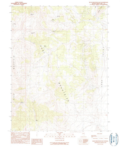 United States Geological Survey Buck Mountain East, NV (1990, 24000-Scale) digital map