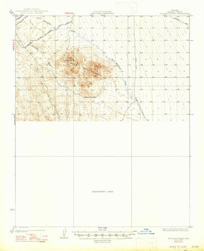 United States Geological Survey Buck Mountains, AZ (1929, 62500-Scale) digital map